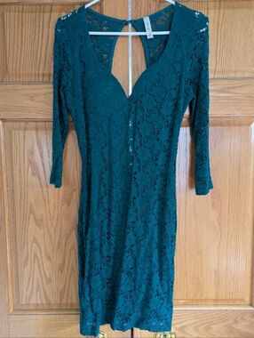 Lovely Day Dark Teal Lace Dress – Size Large